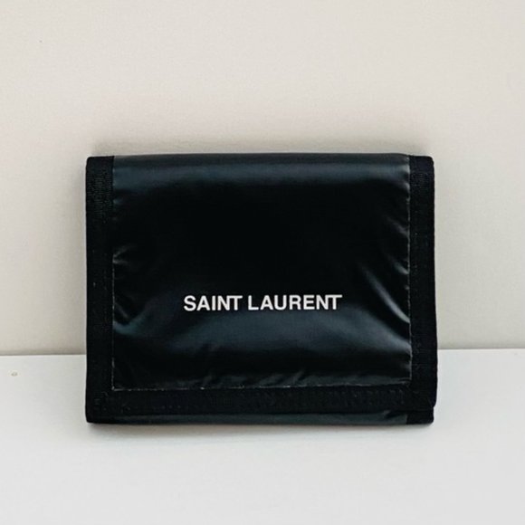 NWT: SAINT LAURENT | Black Nylon Nuxx Logo Trifold Wallet - Picture 1 of 10